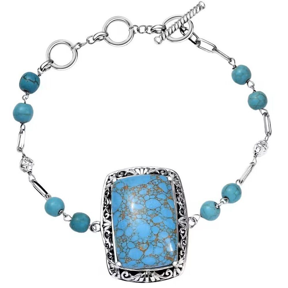 Mojave Blue Turquoise Toggle Clasp Bracelet